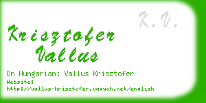 krisztofer vallus business card